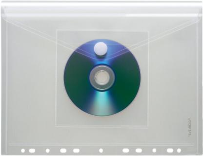 Umschlag A4, Lochrand, CD-Tasche farblos matt transparent
