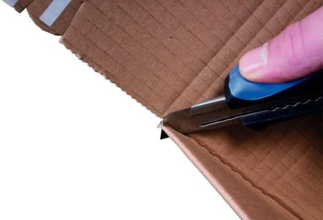 Fixkarton braun, m.Automatikboden, haftklebend, Aufreißfaden,