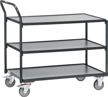 Tischwagen 2750-7016 3 Böden 300kg anthrazit, Ladefläche 850 x 500 mm