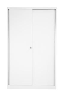 Schiebetürenschrank ECO, 3 Fachböden 4 Ordnerhöhen, lichtgrau