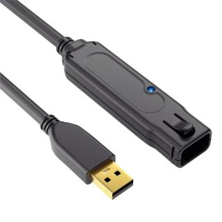 USB-2.0-Kabel, Aktiv, Verlängerung, schwarz, 30 m, 480Mbps und 0,5A