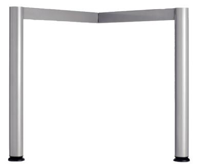 Sichtblende gelocht Silber Tischbreite 800, C-Fuß Flex