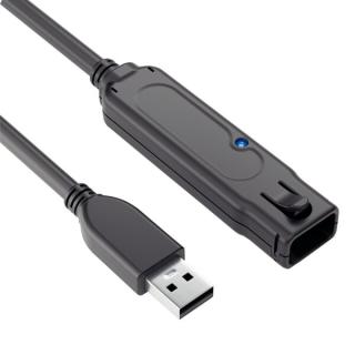 USB-3.1-Kabel, Aktiv, Verlängerung, Gen 1, schwarz, 15 m, 5Gbps und 3A