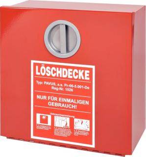 Wandbehälter Metall rot f. Löschdecke 300 x 300 x 125 mm