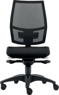 Bürodrehstuhl Flash Net schwarz ohne Armlehnen, bis 110 kg, mit