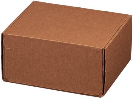 Modulbox braun, portooptimiert als Päckchen, haftklebend, Aufreißfaden