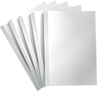 Thermobindemappen, 3 mm, weiß Frontblatt matt/transparent