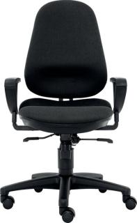 Bürodrehstuhl Ultra S, mit Armlehnen Hartbodenrollen schwarz, bis 60 kg