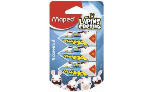 Maped Kunststoff-Radierer RABBIDS, weiß, 3er Blisterkarte (82119516)