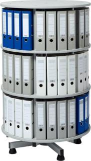 Ordner-Drehsäule 3 Etagen bis zu 72 Ordner, 800mm Ø x 1300mm Höhe