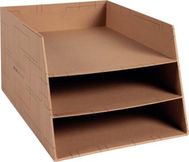 Briefablage Eterneco, 3 Ebenen, braun geometrische Motive