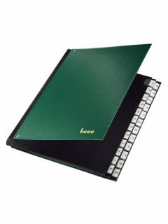 Pultordner, PP, A-Z, 24 Fächer, grün, dehnbarer Rücken