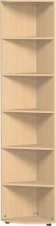 Eckabschlußregal 6 OH 2160x400x400 mit Standfüßen, Buche, Flex