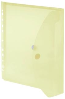 Umschlag A4, Dehnfalte, Abheftrand gelb transparent