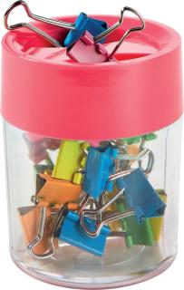 Magnetspendedose für Foldbackklammern in 2 Größen, neon bunt