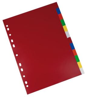Büroring Register, A4, PP-Folie, 12-teilig, 2x6 Farben, 120 my