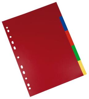 Büroring Register, A4, PP-Folie, 5-teilig, 5 Farben, 120 my