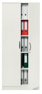 Flügeltürenschrank weiß inklusive 4 Holz-Fachböden