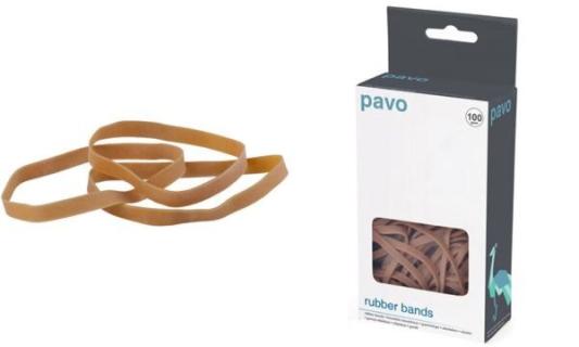 pavo Gummibänder im Karton, natur, 45 x 5 mm, 100 g (7300209)