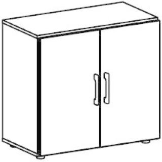 Flügeltürenschrank 2 OH Flex mit Justierfüßen Buche/Buche