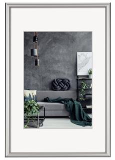 Bilderrahmen Detroit, Alu, 50x70cm, silber, Polystyrolscheibe (1mm)