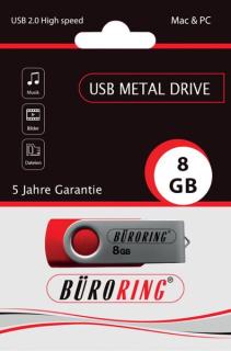 Speicherstick, USB 2.0 mit drehbarer Metall-Abdeckung