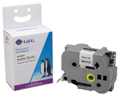 Premium Schriftband komp. zu Brother TZe-261, schwarz auf weiß