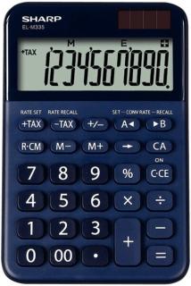 Tischrechner SH-ELM335BBL, blau 10-stelliges Display, 3-Tasten