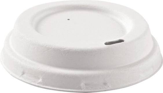 Bio Deckel fürTrinkbecher Zuckerrohr Ø 80 mm, weiß