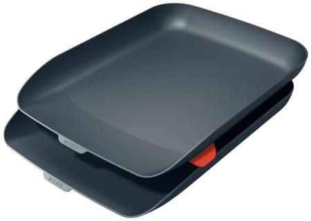 Briefkorb Cosy, 2er Set, grau, große Frontöffnung, 2 Briefkörbe +