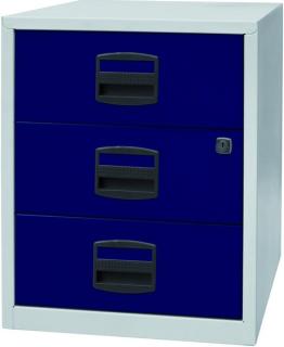 BISLEY Home Rollcontainer lichtgrau, oxfordblau 3 Auszüge 41,3 x 40,0 x 52,8 cm