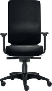 Bürodrehstuhl Cube M, mit Armlehen Hartbodenrollen, schwarz, bis 120 kg