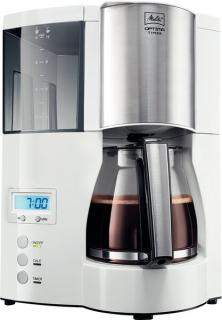 Kaffeemaschine Oprima Timer weiß- edelstahl, Glaskanne für 8-12 Tassen