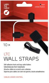 Label-The-Cable Wall 10er Set schwarz, 10 selbstklebende