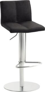 Bar/Tresenhocker 1242 Gestell Edelstah gebürstet, schwarzgrau gepolsterte