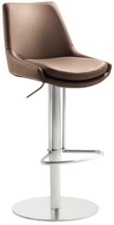 Bar-/Tresenhocker 1241 Gestell Edel- stahl gebürstet, Sitzkissen mocca