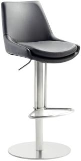 Bar-/Tresenhocker 1241 Gestell Edel- stahl gebürstet, Sitzkissen grau