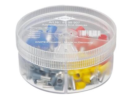 KNIPEX 97 99 907 Aderendhülsen-Sortiment Vollisoliert Grau, Gelb, Rot, Blau 100