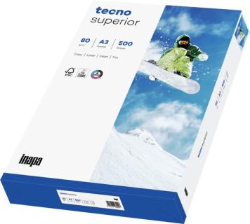 Kopierpapier, Tecno Superior, A3, 80g, ultraweiß, 500 Blatt/Packung
