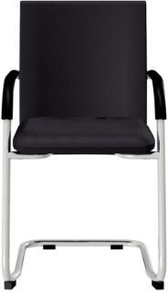 Besucherstuhl Classy, schwarz, verchromtes Gestell, gepolsterte