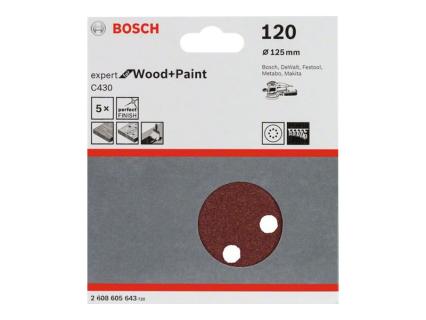 BOSCH Exzenterschleifpapier mit Klett, gelocht Körnung 120 (Ø) 125 mm Bosch Exp