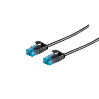 SHIVERPEAKS TP-Patchkabel Cat.6 U/UTP slim schwarz 2,0m
