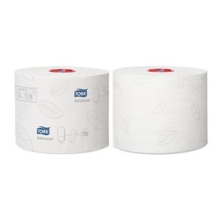 Toilettenpapier 2-lagig, 100 m, weiß "Tork Midi Advanced" | 27 Rollen für System T6, passender Spender 70152