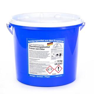 Erstes Erzgebirgisches Maschinenspülmittel Pulver mit Chlor | 10 kg schaumfreies Intensivreiniger-Pulver für alle Gewerbespülmaschinen