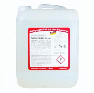 Erster Erzgebirgischer Badreiniger farblos | 10 Liter entfernt mühelos Kalk, Fett, Seife