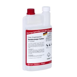 Erster Erzgebirgischer Sanitärreiniger farblos | 1 Liter Dosierflasche mit Frischeduft, kennzeichnungsfrei
