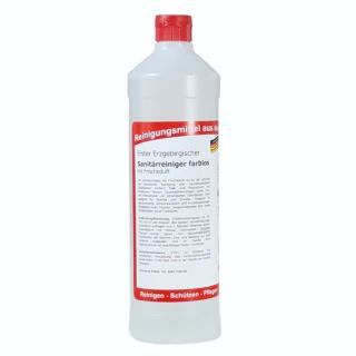 Erster Erzgebirgischer Sanitärreiniger farblos | 1 Liter Rundflasche mit Frischeduft, kennzeichnungsfrei