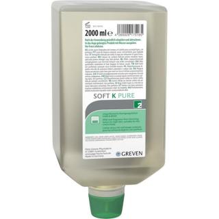 GREVEN® Soft K pure | 2 Liter Varioflasche unparfümiert, bei leichten bis mittlerenVerschmutzungen, ideal für Haut und Haare, daher als Duschgel bestens geeignet, passende Spender (70481, 70412, 70414)