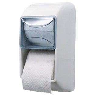 Toilettenpapier-Rollen-Spender für 2 Rollen "Serie Prestige" | weiß Rollen übereinander angeordnet