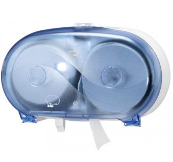 Toilettenpapier-Rollen-Spender für 2 Rollen | blau "Tork Doppelrollenspender Midi T7"